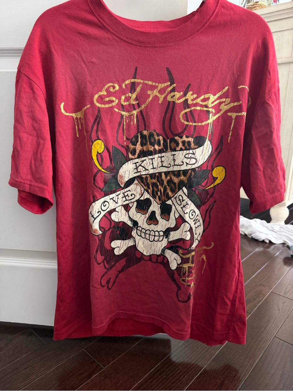 Ed Hardy Red Graphic Skull Tee